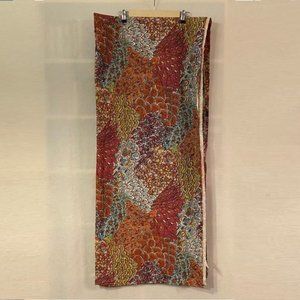 Anthropologie cotton pink orange feather print 84" x 96" wall hanging tapestry